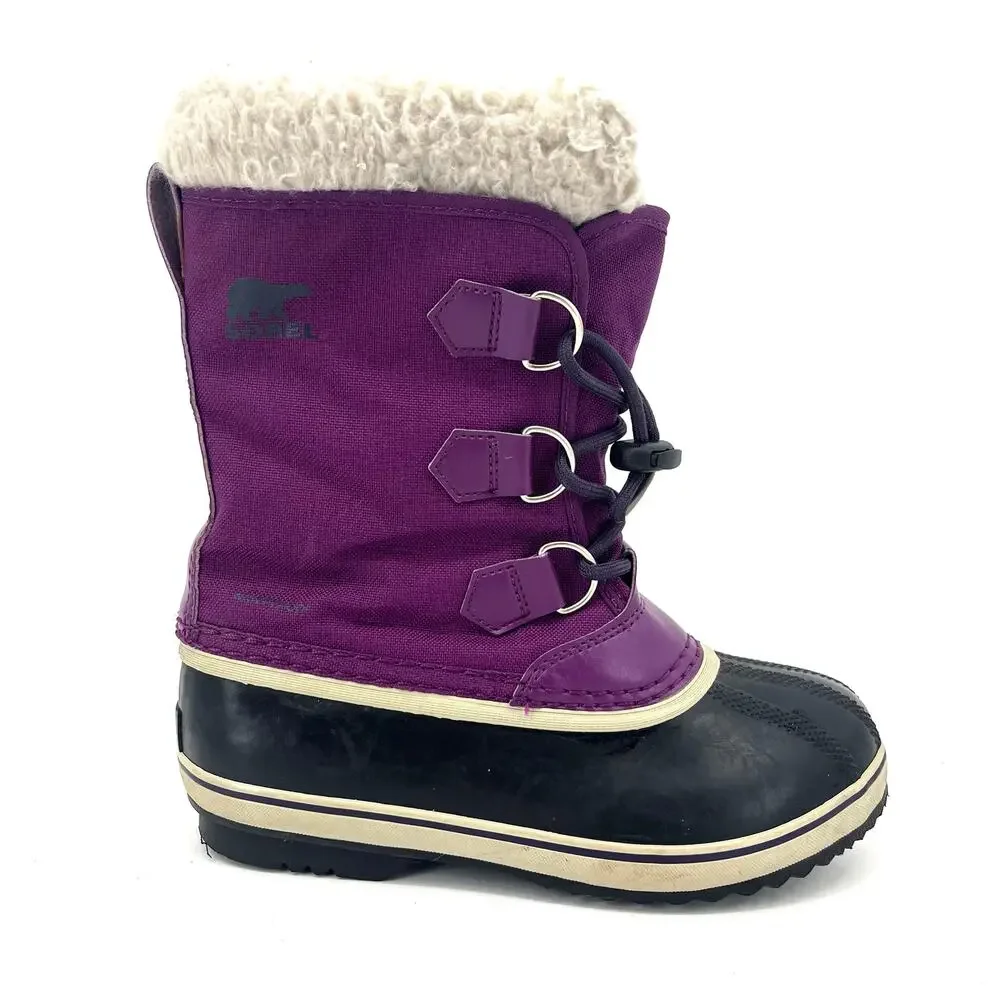 Sorel Women’s / Y 3 Purple Canvas Insulated‎ Faux Sheepskin Winter Boots Caribou